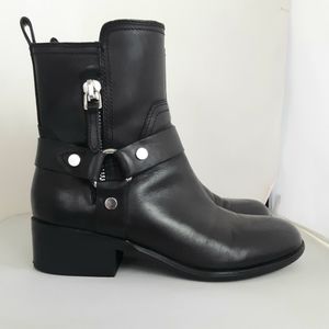 Marc Fisher- MFDalary - black leather moto boots - size 8